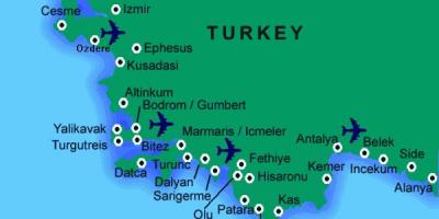 Turchia beach mappa - Migliori spiagge in Turchia mappa (Asia Occidentale Asia)
