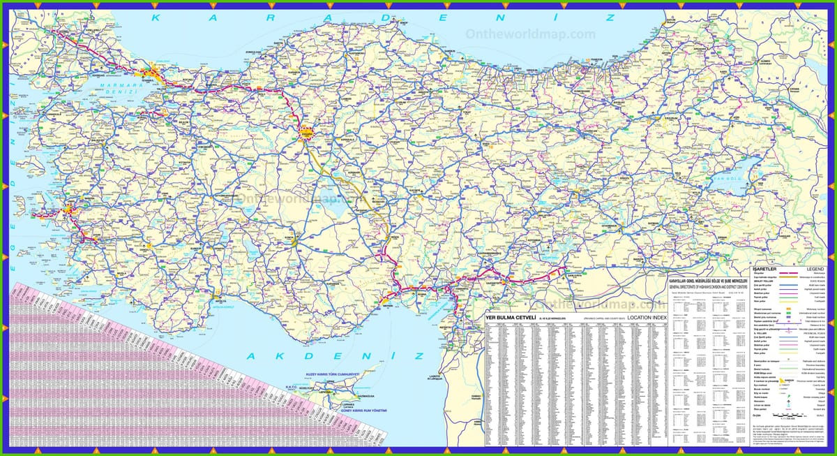 Turchia guida mappa