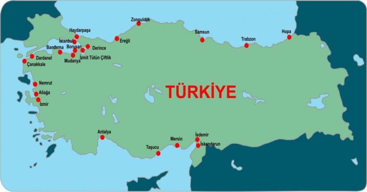 mappa della Turchia porte