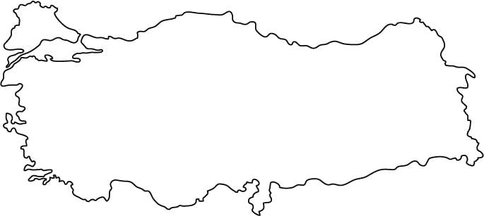 mappa della Turchia contorno