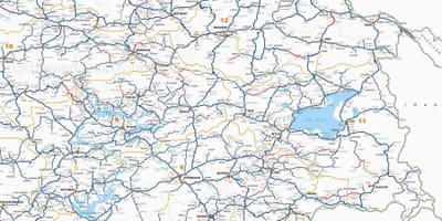 Mappa dettagliata della Turchia meridionale