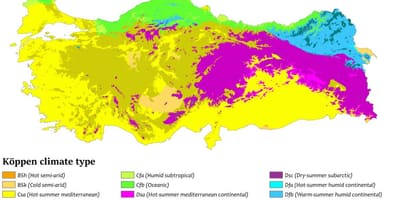 Mappa della Turchia clima