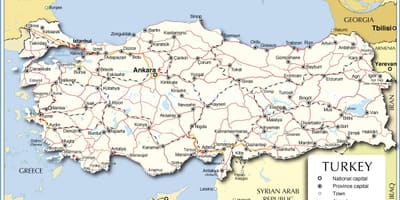 Mappa della Turchia mare
