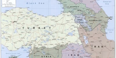 Mappa di Turchia orientale