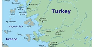 Mappa Turchia, costa occidentale